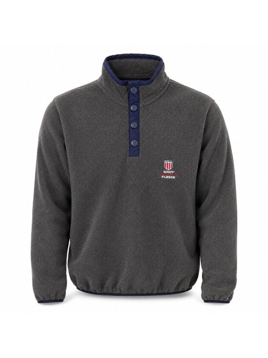 Gant Other - GANT Rugger USA Technical Fleece Pullover Snap Mock Neck Gray Men’s Large